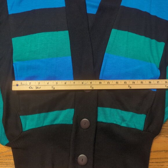 Vintage Felicity Barbara Lesser Women's Size S Stripe Batwing Cardigan Sweater - Picture 10 of 16